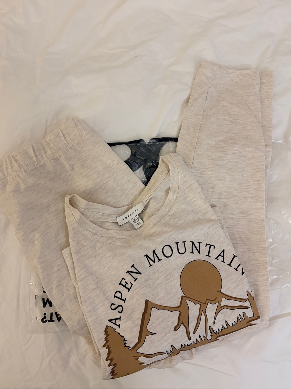 NWT Topshop crop tshirt and leggings pajama set M